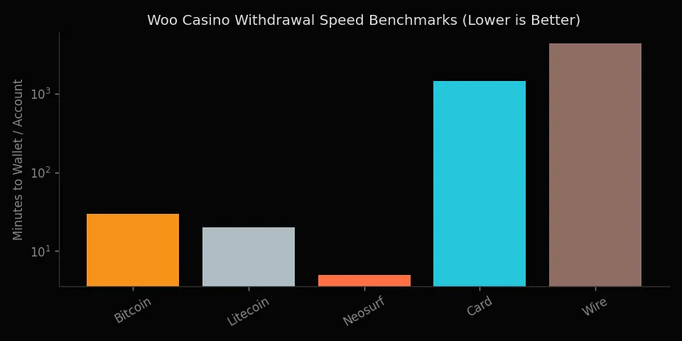 How withdrawal speed changes by method